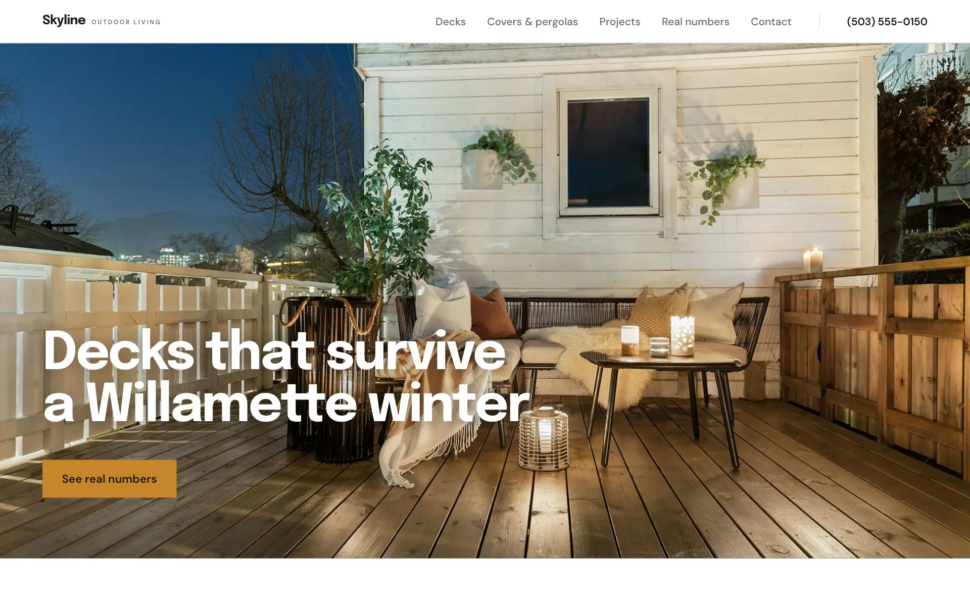 Skyline Outdoor Living homepage